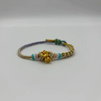 24K Pure Gold Orchid Charm Bracelet