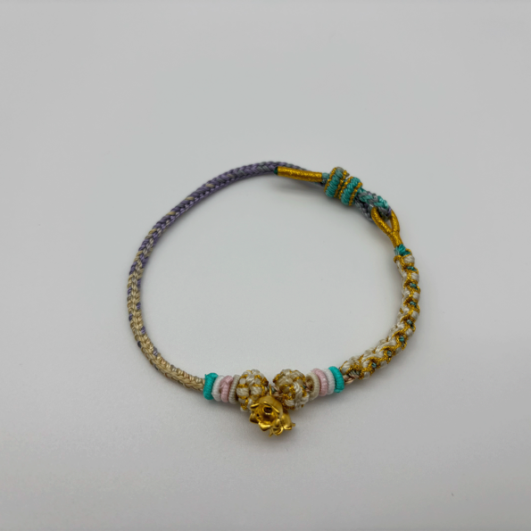 24K Pure Gold Orchid Charm Bracelet