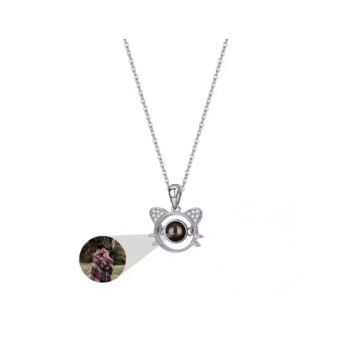 Custom Cat Projection s925 Necklace 2025031401