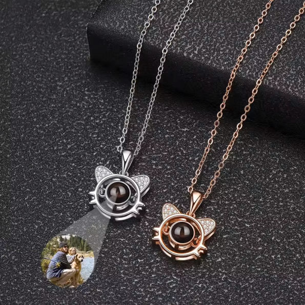 Custom Cat Projection s925 Necklace 2025031402