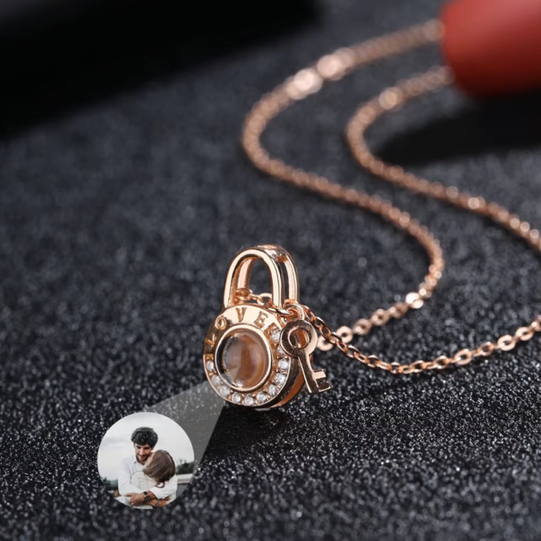 Custom Love Lock S925 Projection Necklace 2025031302