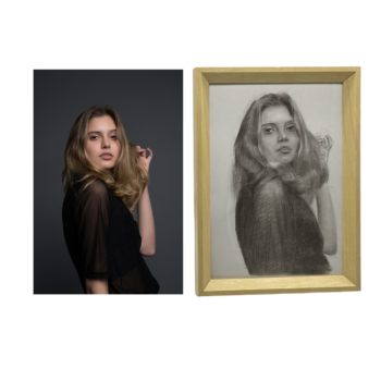 Hand-drawn Custom Highly Detailed Realistic Portrait Sketch 2025030902