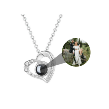 Heart-Shaped Crystal Pendant with Custom Photo