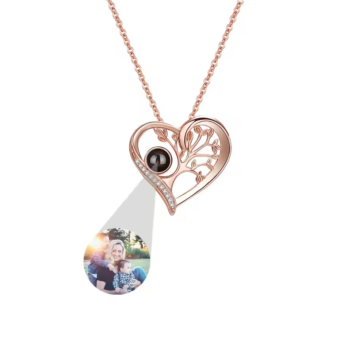 Heart-Shaped Tree of Life Projection Necklace 2025031702