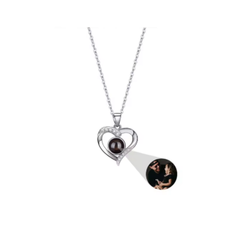 Heart Shaped Zircon Projection Necklace 2025031401