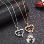 Heart Shaped Zircon Projection Necklace 2025031401