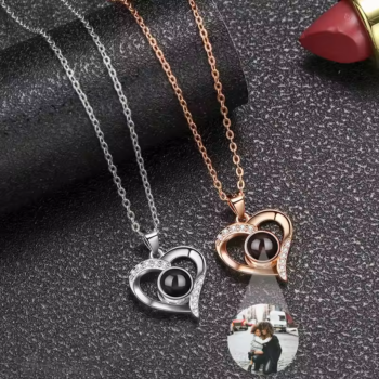 Heart Shaped Zircon Projection Necklace 2025031402