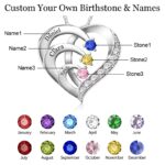 Sparkling Silver Heart Pendant with Colorful Stones (2)