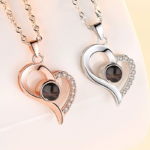 Romantic Heart Photo Projection Necklace (2)