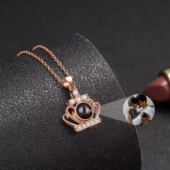 S925 Custom Crown Projection Necklace 2025031404
