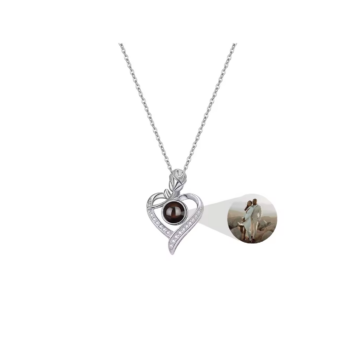 S925 Heart Flower Projection Necklace 2025031501