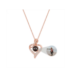 S925 Heart Flower Projection Necklace 2025031501