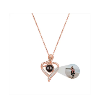 S925 Heart Flower Projection Necklace 2025031502