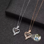 S925 Heart Flower Projection Necklace 2025031501