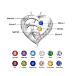 Sparkling Silver Heart Pendant with Colorful Stones (2)