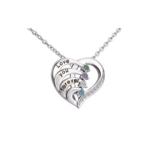 Sparkling Silver Heart Pendant with Colorful Stones (2)